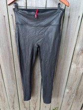 Spanx Leggings Size XL Black Stretch High Waist Faux Leather