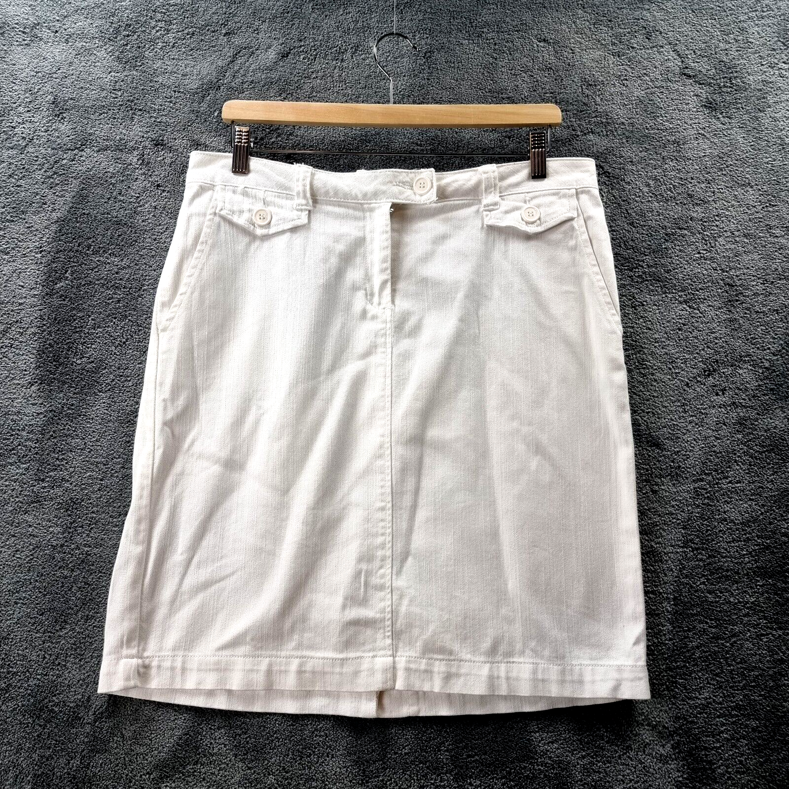 REGATTA Womens White Stretch Straight Casual Skirt Size 12 Petites