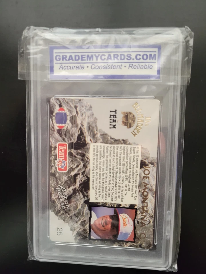 1993 ACTION PACKED ALL-MADDEN #25 JOE MONTANA GMC 9 MT SAN FRANCISCO 49ERS (HOF) - Image 2 of 2