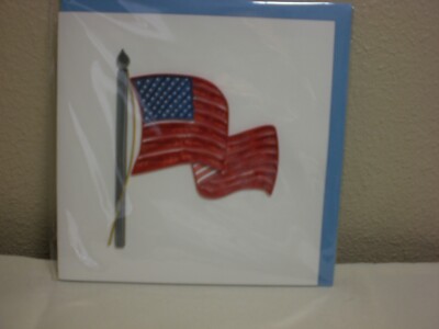 Quilling Cards LLC - 3D USA Flag Note Card