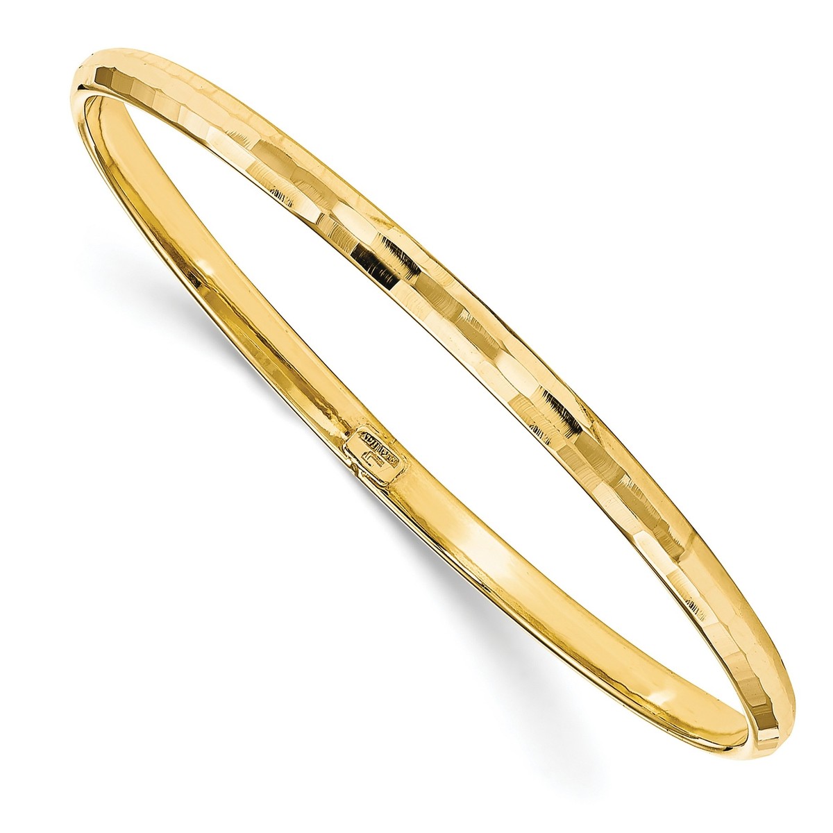 10k Yellow Gold Polished Bangle Bracelet | eBay