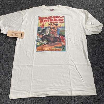 NWT VTG Oneita Power T XL Ringling Barnum Bros Circus Single Stich US