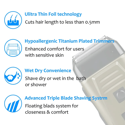 Men's Electric Beard Shaver Trimmer Razor Rechargeable Hair Shaving Machine USB - Picture 4 of 14