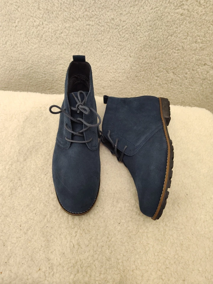 White Mountain Women Auburn Boots 10W Blue Leather Lace Up Comfort Ankle Booties - Image 4 of 4