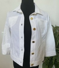 New Rafaella Women's Career Ivory Cotton Blend Blazer Jacket Size 4, 90