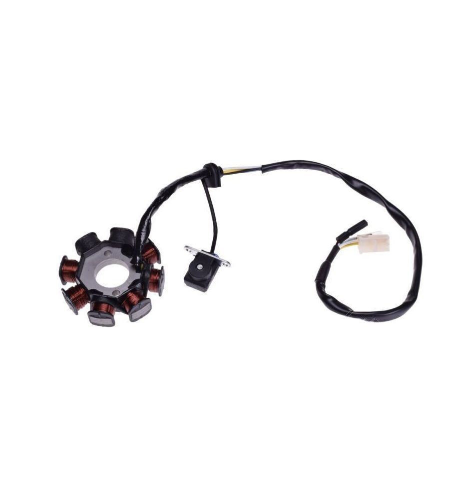 Stator 8 bobines GY6 139QMB avec écart d'allumage pour alternateur scooter 4T