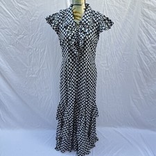 The Great. Curtsy Mini Evening Daisy Ruffle Maxi Dress 3 L Cottage Core Prairie