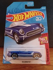 2018 Hot Wheels 192/365 '55 Corvette 3/10 THEN AND NOW BLUE NOC
