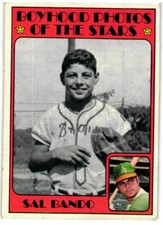 1972 Topps #348 Boyhood Photos of the Stars Sal Band Oakland A's Athletics