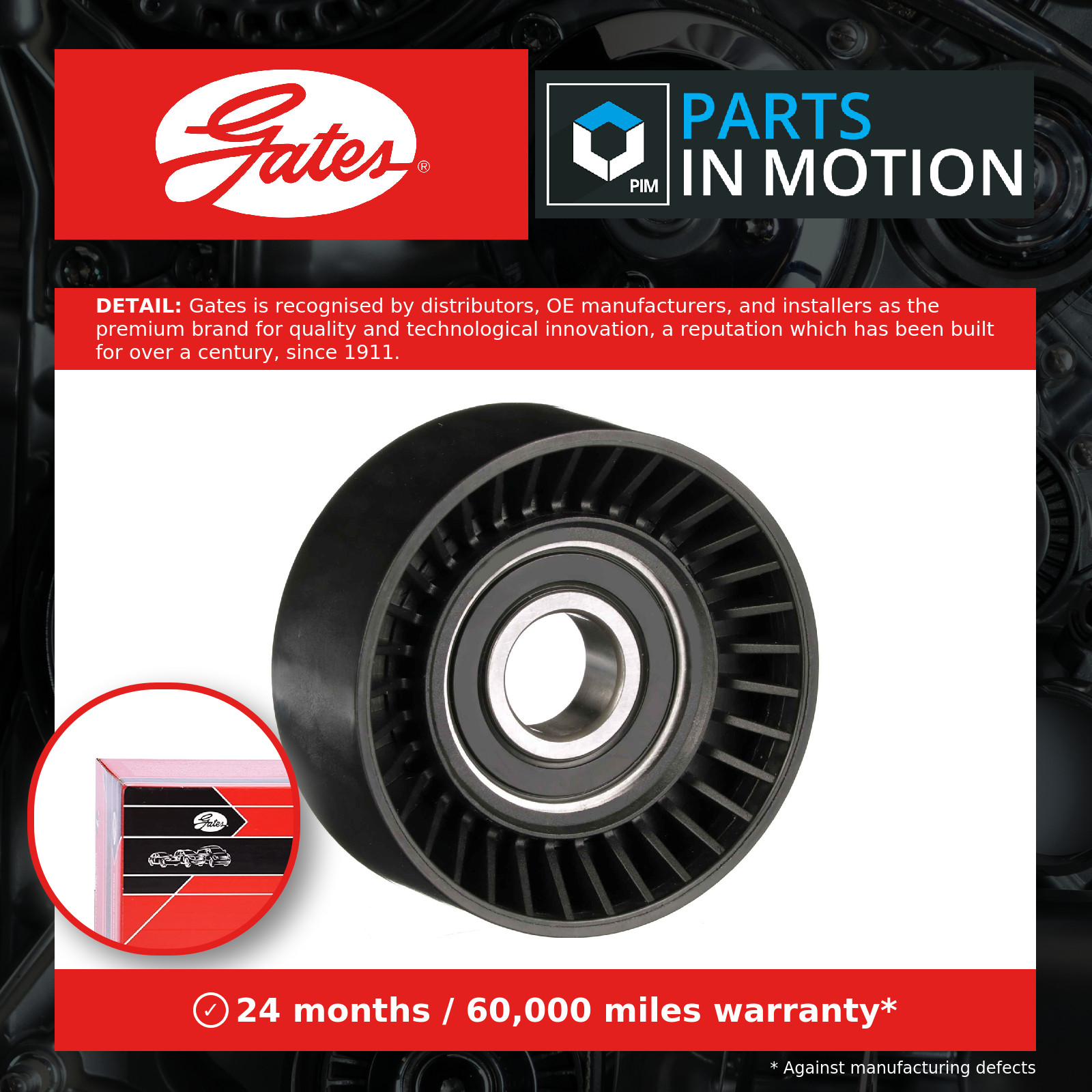 GATES T36379 Deflection/Guide Pulley, V-ribbed belt for LEXUS,TOYOTA - Image 8