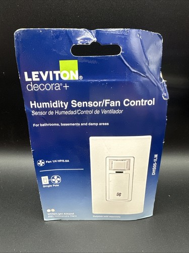 Leviton Decora Wand-Feuchtigkeitssensor für Badventilator Steuerschalter, weiß