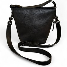 COACH Beck Duffle Shoulder Bag Black Leather 2Way Crossbody Authentic Rare