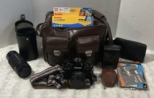 Canon A-1 A1 35mm SLR Film Camera 50mm f/1.4 Lens Lens Ext Film Bag MORE