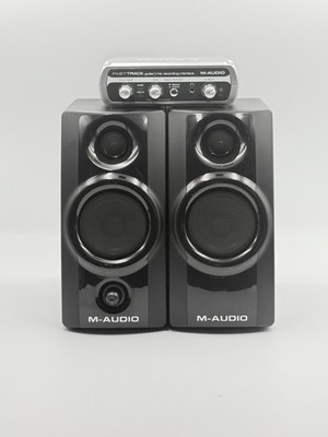 M-Audio Fast Track USB Recording Interface Tested + AV20 Speakers For Parts