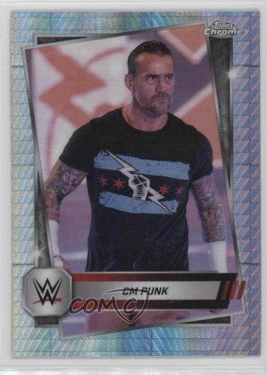 2025 Topps Chrome WWE Prism Refractor CM Punk #98 0sb5