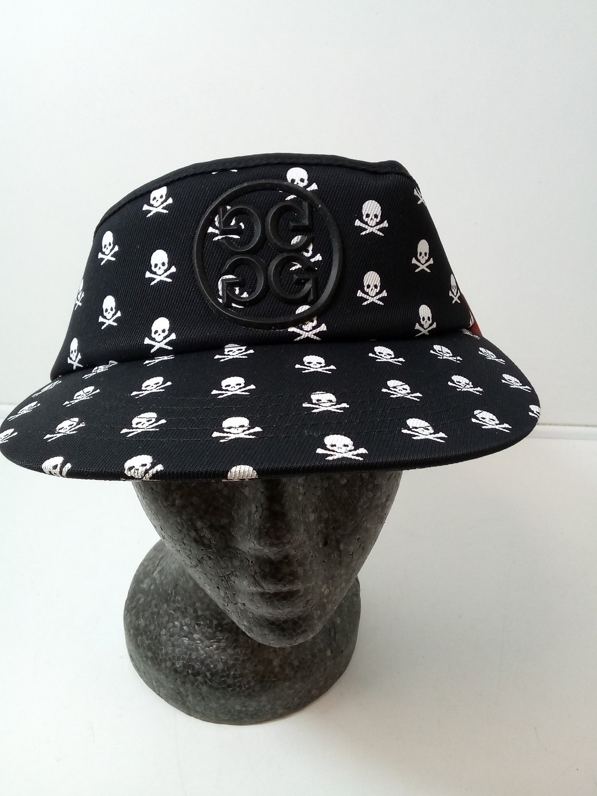 G/Fore Black Visor Golf White Skull & T's - NEW
