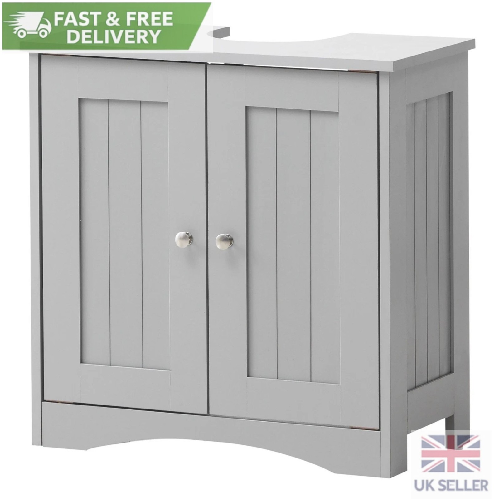 Grey Bathroom Under Sink Cabinet Basin Storage Cupboard Vanity Unit Furniture