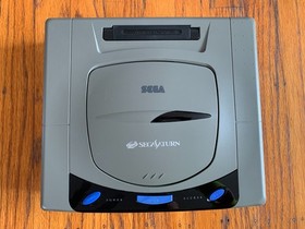 Sega Saturn HST-3210 gray Japanese console system + 10 games + memory cartridge