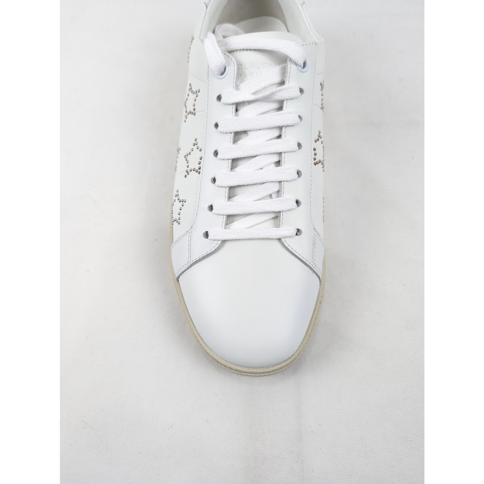 Sneakers basse Saint Laurent Paris SL 06 Star Merid effetto bianco nuove con etichette 42 5