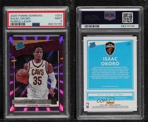 2020-21 Donruss Rated Rookies Purple Laser /99 Isaac Okoro PSA 9 MINT Rookie RC