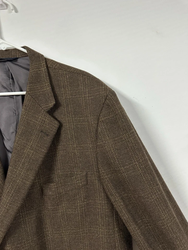 Burberry London 48R коричневый клетку шерсти кашемир блейзер куртка спортивный костюм пальто - Изображение 4 из 4