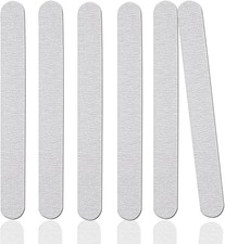 10pcs Gray Double-Sided Straight Nail Files For Sanding And Smoothing *