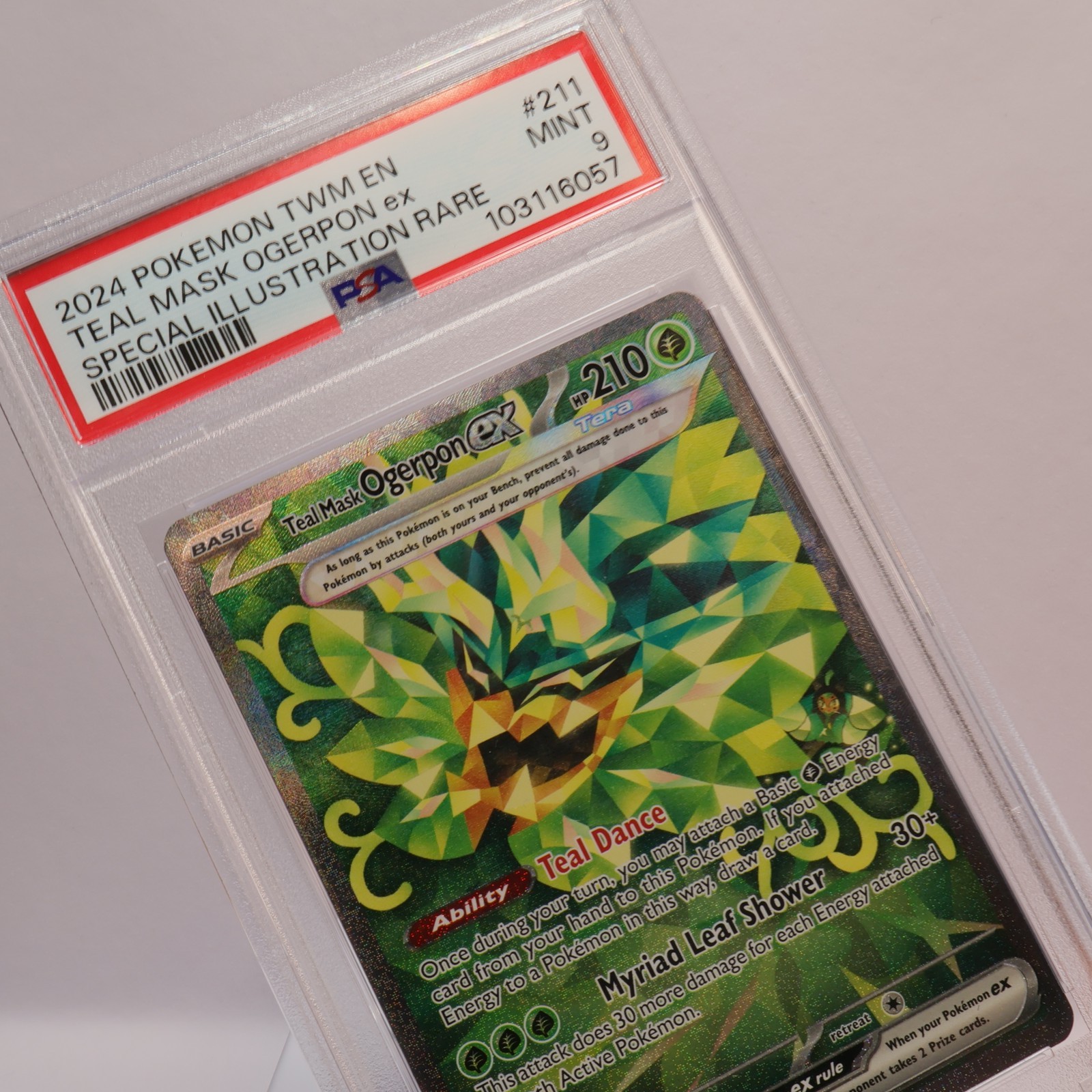 Pokemon TCG - TWN Twilight Masquerade 211 Teal Mask Ogerpon EX PSA 9 MINT