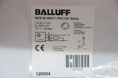 BALLUFF BES M12MC1-PSC10F-S04G (120504) Induktiver Näherungsschalter