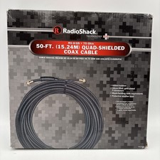RadioShack 50 Ft Quad-Shielded Coax Cable: RG6/QS, 75 Ohm, Open Box
