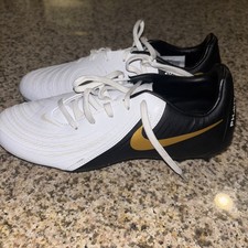 Nike Phantom GX 2 MG Low Top Soccer Cleat 'White/Gold/Black' FD6723-100 Size 5