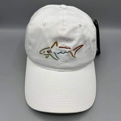 Greg Norman Golf Hat Men White Embroidered Strap Back Cap Cotton New