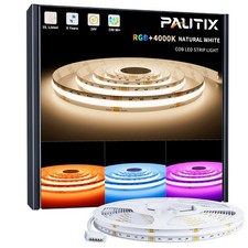 PAUTIX RGBW 4000K COB LED Strip Light 24ft/7.5m UL Listed 24V Color Changing