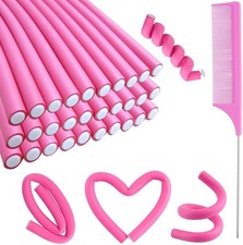 Juego de rulos flexibles para cabello corto y largo, espuma sin calor.