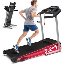 Compact Folding Treadmill for Home - 2.5HP Quiet Brushless Motor, 3-Level Inclin