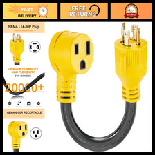 30 Amp Twist-Lock Welder Adapter Cord 1.5FT, NEMA L14-30P to 6-50R, 10 AWG Heavy