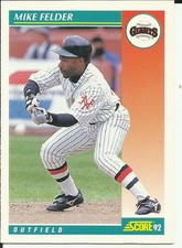 1992 Score Baseball Card #251 Mike Felder GIANTS