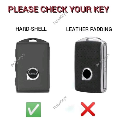 Leather Alloy Key Fob Case Cover For VOLVO XC40 XC60 XC90 EX V60 V90 T5 T6 T8  - Picture 4 of 10
