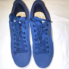 PUMA Suede Navy/White Suede Lace Up Low Top Men US 12 378782-01