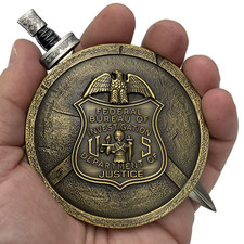 EL10-004 FBI Special Agent intel Analyst Shield with removable Sword Challenge C