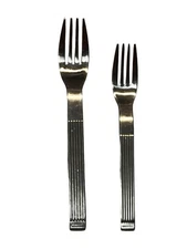 Dansk 2 Piece Fork Set THEBE Rib Dinner Dessert Stainless Steel MCM