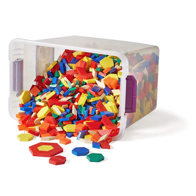 Plastic Pattern Blocks for Kids, Shapes for Kindergarten, Montessori Toys, Geome