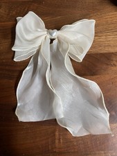 Vintage Paris Organza Chiffon Bow Hair Clip Barrette Prom Wedding