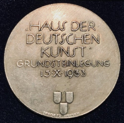 #ad 1933 München Haus der Deutschen Kunst Grundsteinlegung Historischer Token Neu EUR 19.33