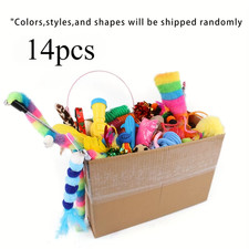 56Pcs/28Pcs/14Pcs Cat Toys Mixed Pack. a Combination of Various Plastic Toys and