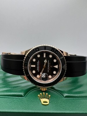 Rolex Yacht‑Master 40mm 126655 18K Rose Gold Black Dial Oysterflex