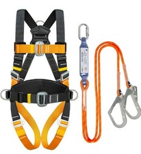 SALE!Safety Harness Kit Anti-Fall Adjustable Thick Waist Belt 1.8m Shock Lanyard
