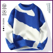 Men's New Autumn Winter Casual Warm Neck Sweater Knit Pullover Tops Mens Casual