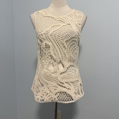 H&M Crochet-Look Knit Top size S New
