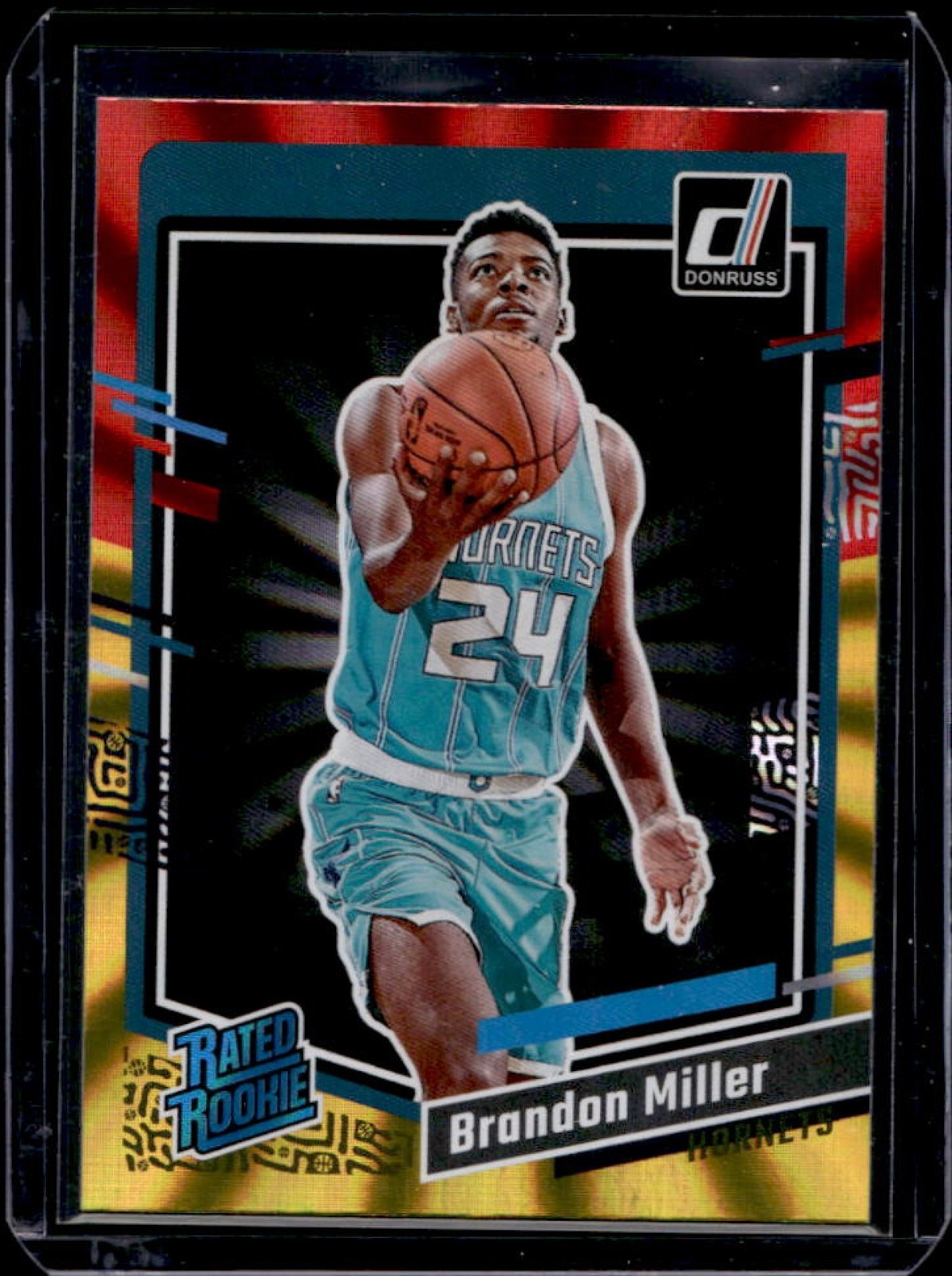 2023-24 Donruss Brandon Miller Red and Gold Laser Holo Rated Rookie #226 Hornets