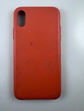 Original Genuine OEM Authentic Apple Leather Case for iPhone Xs X Sunset orange